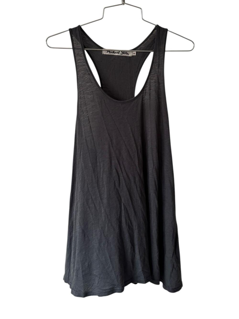 Michael Stars Charcoal Grey Racerback Tank One Size Fits Most Supima Cotton